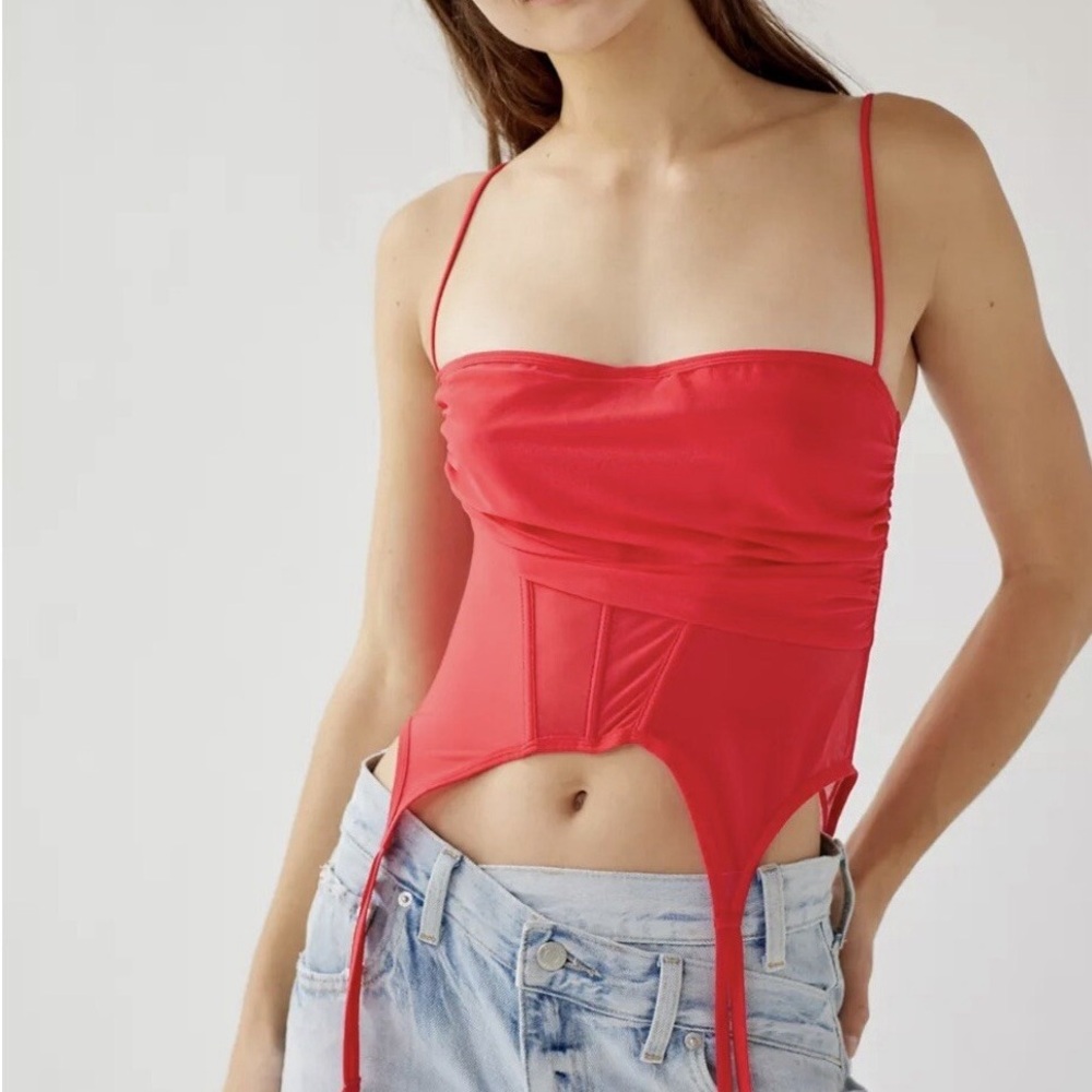 Red Urban Outfitters Corset-Style Top